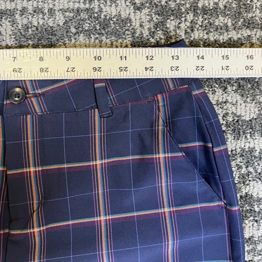 Walter Hagen Golf Pants Womens 2 Navy Blue Plaid Stretch Trousers 965 - Picture 6 of 8